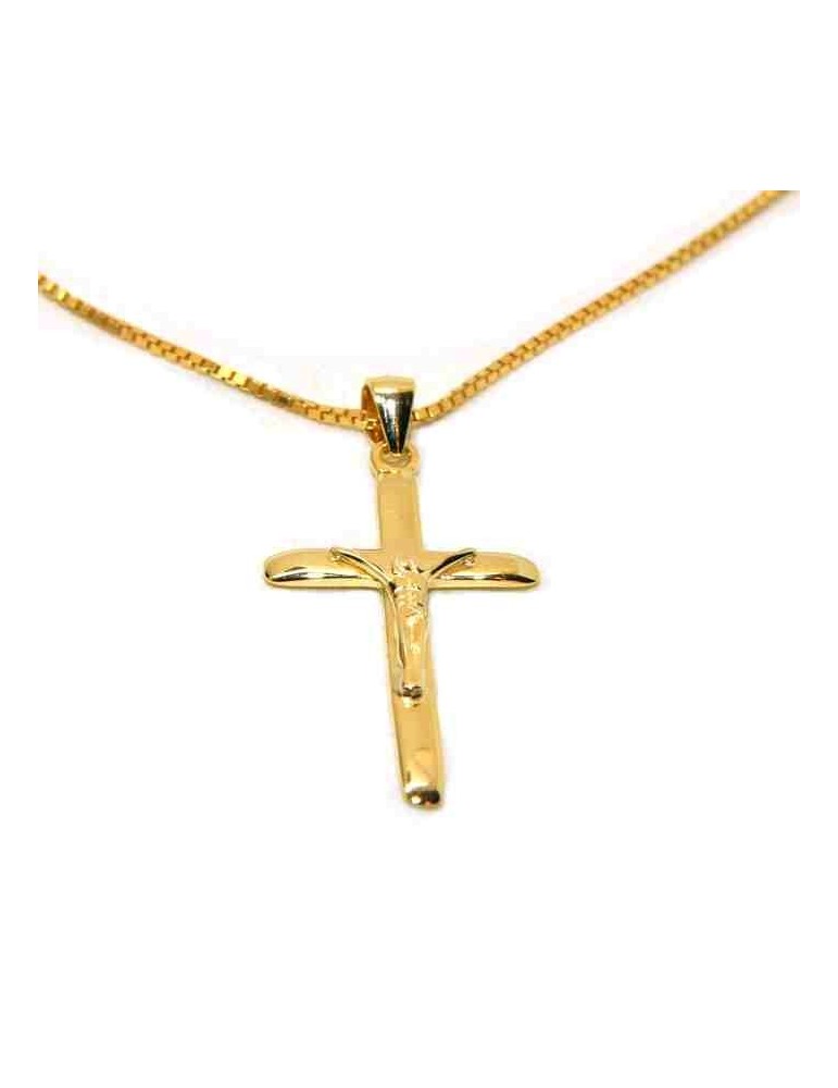 collana argento 925 croce placcata in oro giallo NALBORI