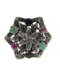 anello marcasite argento 925 radici rubino zaffiro smeraldo donna misura 20