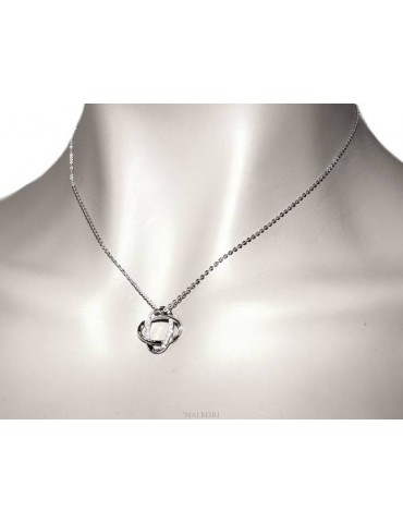 Melody 925 silver necklace intertwined ellipses and zircons woman brand NALBORI