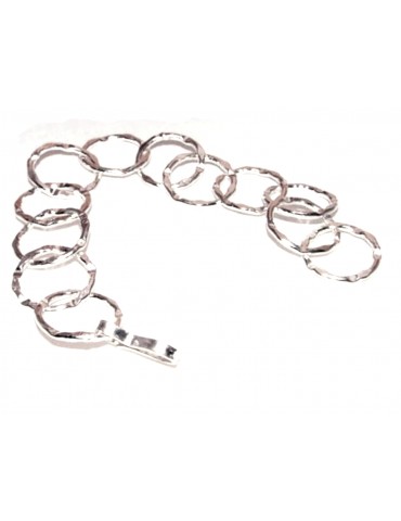 silver ethnic bracelet with rings for women