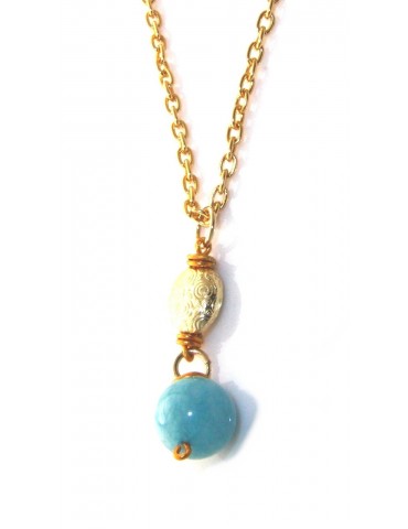 Aluminum and blue quartz. Necklace, pendant with chain, bracelet, earrings