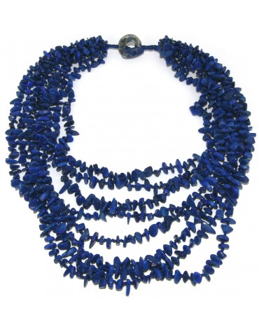 Cleopatra collier necklace 8 strands Natural blue multistrand Lapis