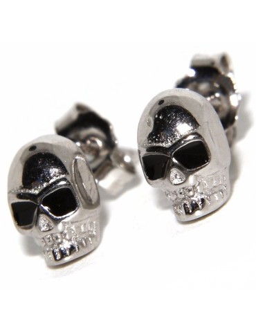 925 silver skulls pair of very small earrings for men and women
