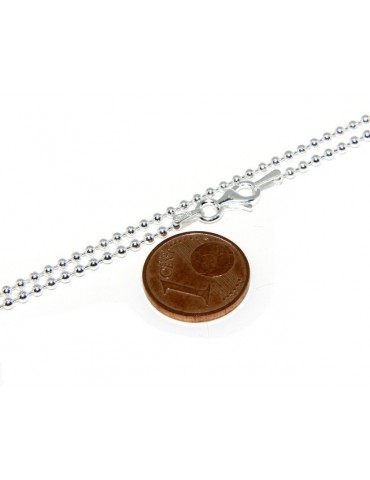 SILVER 925: Choker necklace balls dots balls 1.8mm various lengths clear pattern, no rhodium
