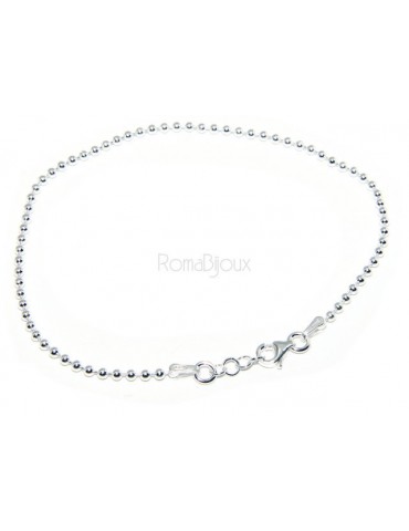SILVER 925: Bracelet man woman with balls of 2 mm clear galvanic