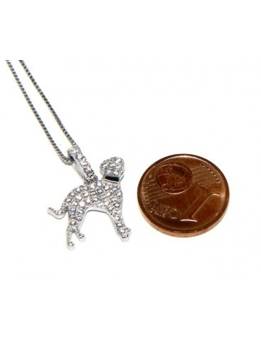 925: My Dog Venetian woman necklace with pendant dog DALMATA microsetting brilliant cubic zirconia