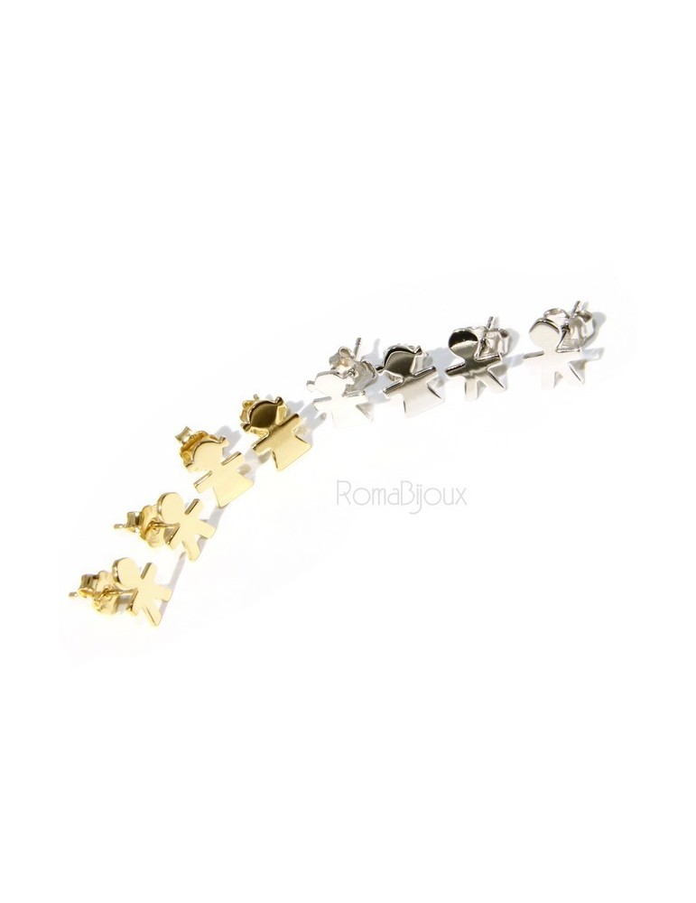 925 sterling silver earrings: baby boy or baby girl Light gold Yellow and white satin