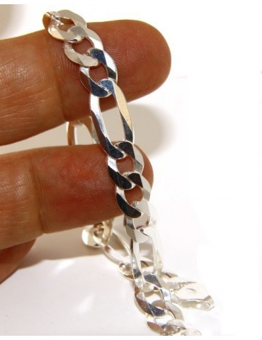 SILVER 925: necklace or bracelet man chain from 7.5 mm Figaro 3 + 1 bleached