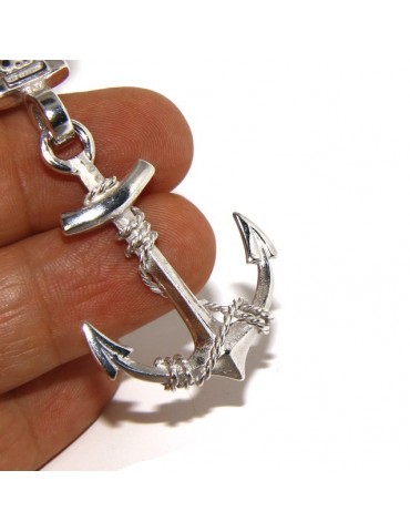 Keyrings man or woman KeyRing anchor double handmade, all solid 925 16.40 g