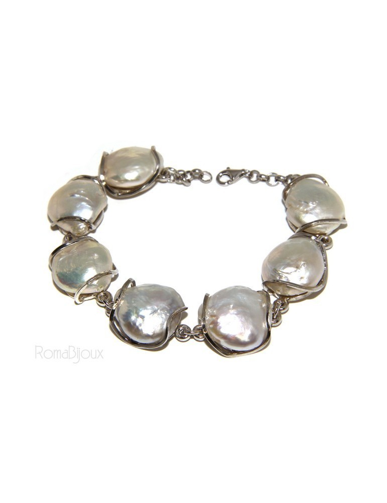 925: Women's Bracelet mega baroque natural pearls scaramazze