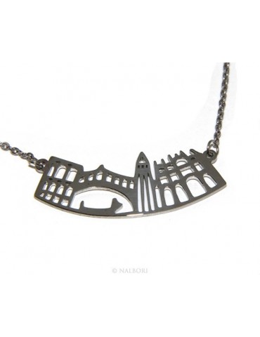 Steel: Exclusive necklace forzatina city skyline souvenirs of Italy Venice