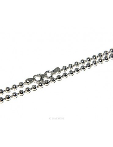 SILVER 925: Choker necklace dots balls balls 3.0 mm various lengths clear pattern bleached