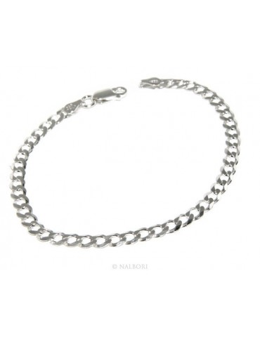 ARGENTO 925 : Girocollo collana o bracciale uomo donna grumetta diamantata 4mm chiara sbiancata