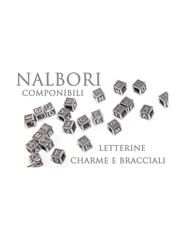 SILVER 925: CHARME cubes and stop letters for modular Nalbori bracelet