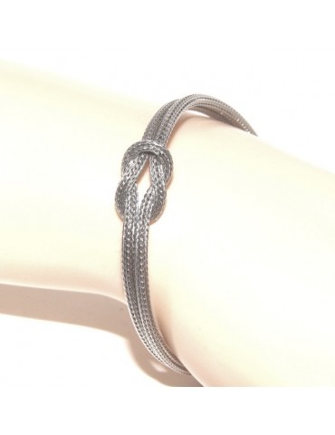 925: bracelet fox tail double wire with square knot for men and women from 15 to 21 cm