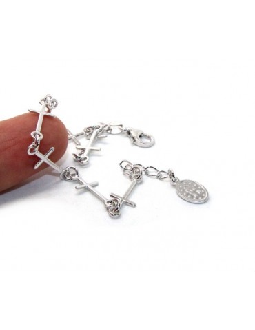 Rosary series bracelet for men or women in 925 sterling silver pendant of the miraculous madonna. Mis 16.50 - 19.50 cm