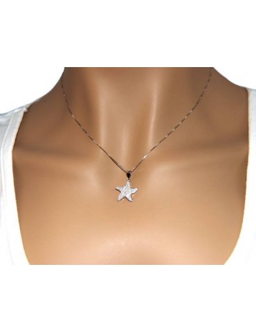 Silver 925: Necklace Venetian woman necklace with starfish pendant pavé zircons NALBORI