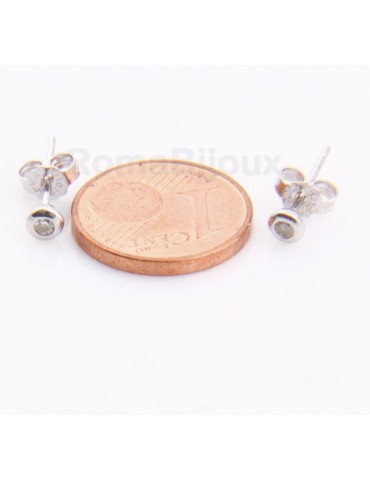 Argento 925 : orecchini donna uomo micro cipollina 2mm zirconi bianchi
