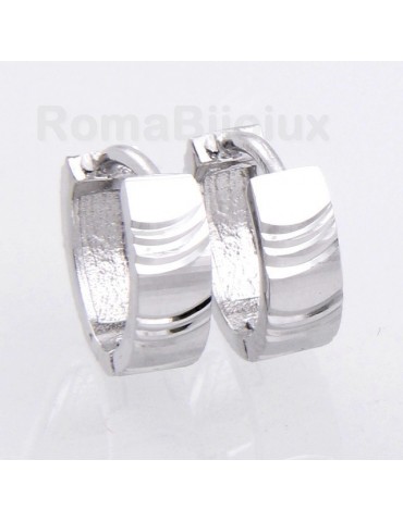 925: earrings massive cliquet man or woman diamond small 13 mm (one pair)