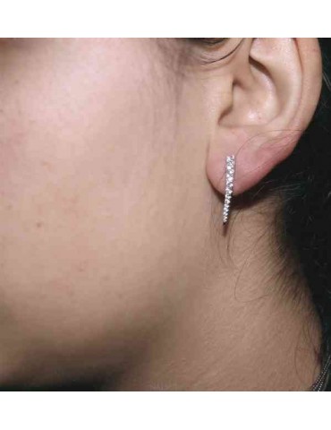 NALBORI Tennis earrings silver 925 tennis gradation curved with white cubic zirconia