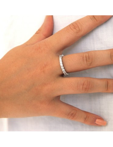 eternity argento 925 anello zirconi bianchi da 2,5 mm