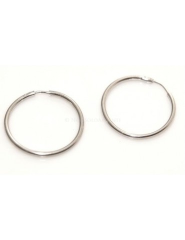Argento 925 : orecchini donna anelle cerchi lisci tubo varie misure