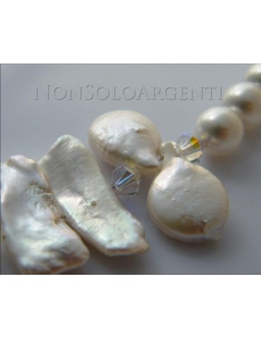 Collana da donna realizzata a mano con Argento 925 perle Naturali 