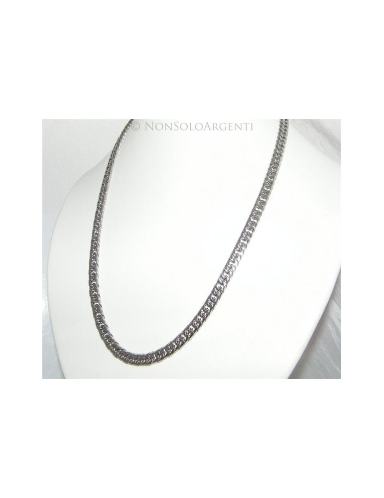 Acciaio : Collana uomo / donna Stainless Steel grumetta diamantata media 0.7 x 55 cm