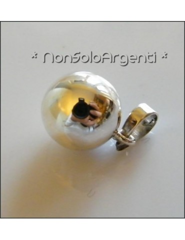 Ciondolo Tutto in Argento 925 : Pallina sfera piccola con Chiama Angeli 14 mm